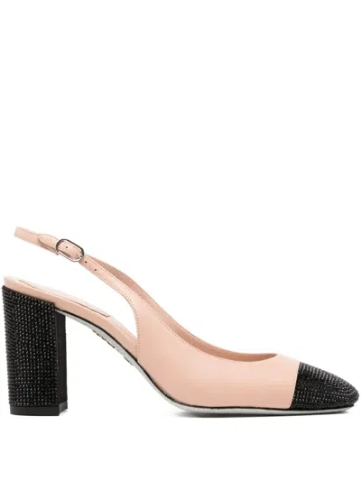 René Caovilla 90mm Crystal-embellished Pumps In Neutral