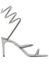 René Caovilla 95mm Cleo Sandals In シルバートーン