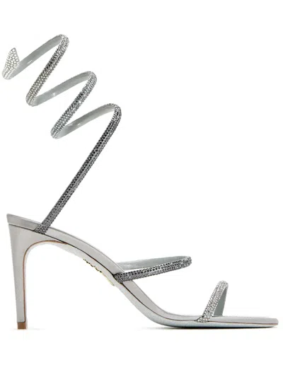 René Caovilla 95mm Cleo Sandals In シルバートーン