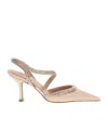 René Caovilla Rene' Caovilla Woman Pumps Blush Size 12 Leather, Textile Fibers In Nude