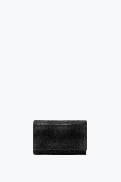 René Caovilla Aida Black Clutch With All-over Crystals