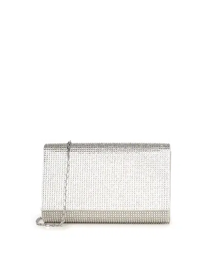 René Caovilla Aida Clutch With Crystals In Silver