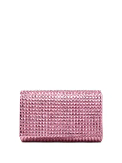 René Caovilla All-over Crystals Clutch Bag In Pink