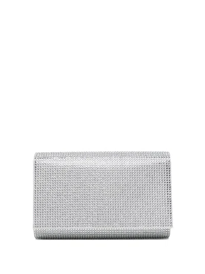 René Caovilla All-over Crystals Clutch Bag In Silver