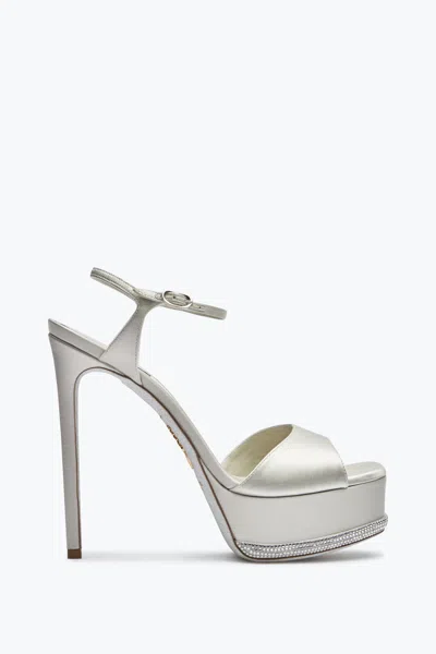 René Caovilla Anastasia Crystal Gray Platform Sandal 130