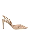 René Caovilla Pink Slingback Heels In Nude