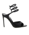 René Caovilla 105mm Crystal-embellished Spiral-wrap Sandals In Black