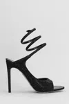 René Caovilla Audrey Sandals In Black Leather In Black
