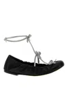 René Caovilla Black Crystal Embellished Ballet Flats In Black