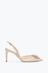 René Caovilla Barbara Nude Slingback 80