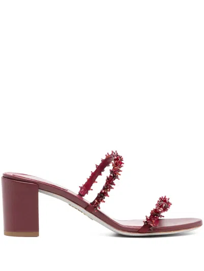 René Caovilla Bead Embellishment Sandals In レッド