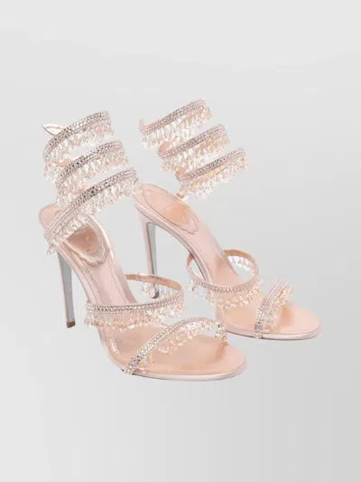 RENÉ CAOVILLA BEADED CHANDELIER STILETTO SANDALS