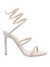 René Caovilla Beige Leather Sandals In Neutral