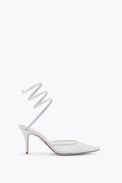 René Caovilla Belle Ivory Pump With Serpent 80 In White