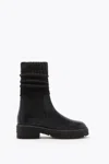 René Caovilla Bika Leather And Cashmere Black Ankle Boot With Crystals 50 In Black
