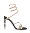 RENÉ CAOVILLA RENÉ CAOVILLA BLACK AND GOLD-TONE SUEDE MARGOT SANDALS