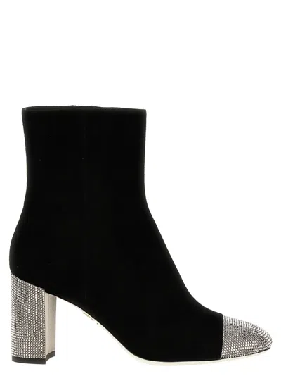 René Caovilla Black Bonnie Ankle Boots