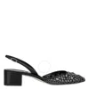 René Caovilla Rene Caovilla Black Cinderella 40 Crystal Slingback Pumps In Multi