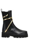 René Caovilla Cleo Leather Snake-wrap Chelsea Booties In Black