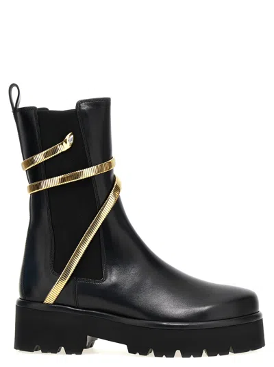 RENÉ CAOVILLA BLACK CLEO ANKLE BOOTS