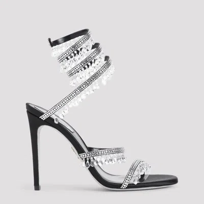 RENÉ CAOVILLA BLACK CLEO LEATHER HEELS