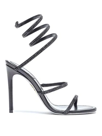 René Caovilla Black Cleo Pump Sandals