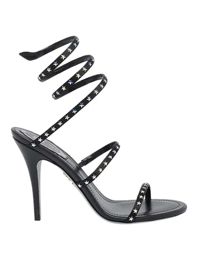 René Caovilla Black Cleo Pump Sandals Round Toe