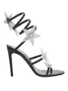 René Caovilla Round Toe High Heel Sandals In Black