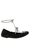 René Caovilla Rene' Caovilla Crystal Embellished Leather Ballet Flats In Black