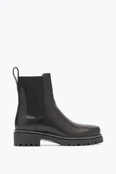 René Caovilla Black Leather Ankle Boots Bika
