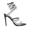 René Caovilla Chandelier 105 Rhinestone Embellished Sandals In Black