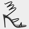 René Caovilla Suede Cleo Sandals 105 In Black