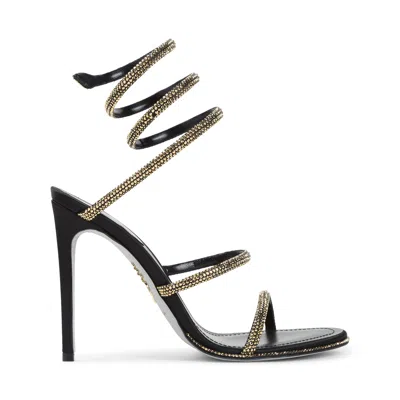René Caovilla Rene Caovilla Black Satin High-heel Sandal