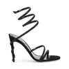 René Caovilla Strass Adorned Satin Sandals