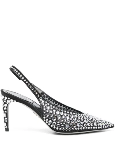 RENÉ CAOVILLA BLACK SLINGBACK PUMPS