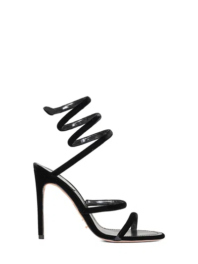 René Caovilla Crystal-embellished Sandals In Black