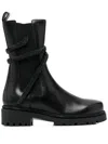 René Caovilla Cleo Combat Biker Boot In Black