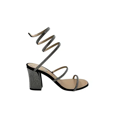 René Caovilla Block Heel Sandal 80 In Black