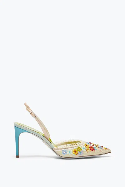 René Caovilla Bloom Slingback 80 In Multi