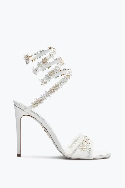 René Caovilla Bloom White Sandal 105
