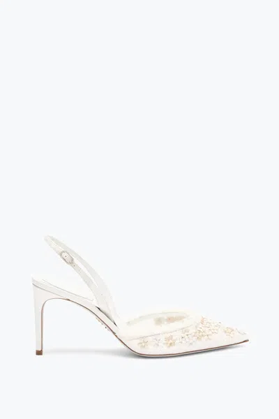 René Caovilla Bloom White Slingback 80