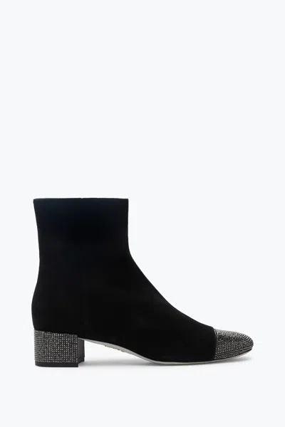 René Caovilla Bonnie Black Suede Bootie 40