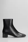 RENÉ CAOVILLA BONNIE LOW HEELS ANKLE BOOTS IN BLACK LEATHER