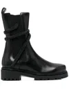 René Caovilla Cleo Combat Biker Boot In Black