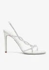 René Caovilla Braid 105 Twisted Straps Sandals In White