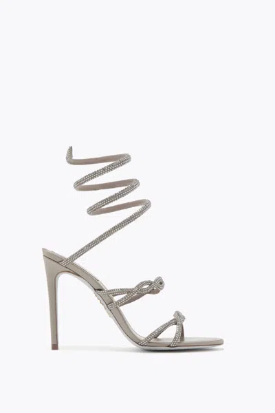 René Caovilla Braid Cleo Fog Satin/black Diamond Strass Sandal