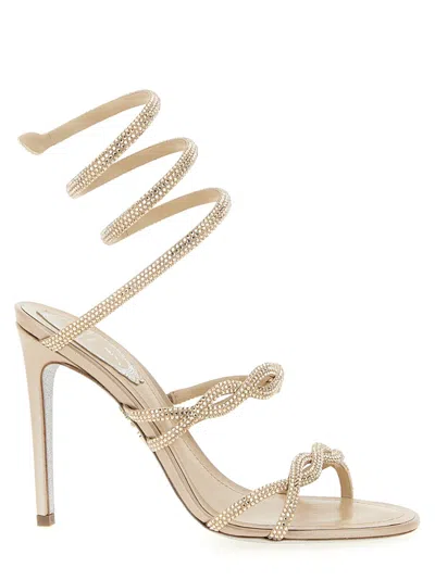René Caovilla 'braid Cleo' Sandals In Neutral