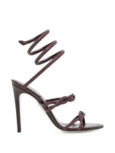 René Caovilla Braid Cleo Sandals In Purple