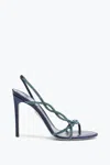 René Caovilla 80mm Braid Crystal-embellished Slingback Sandals In Blue