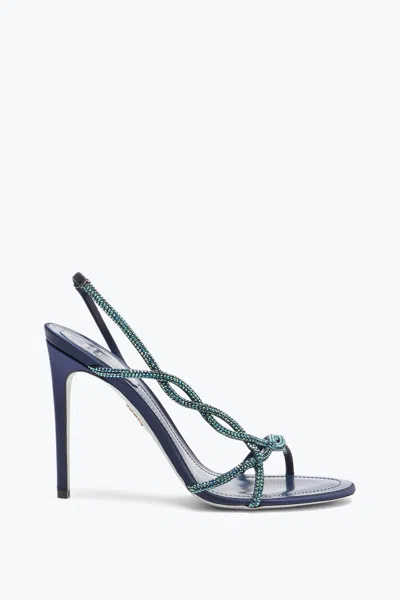 René Caovilla Braid Electric Blue Sandal 105